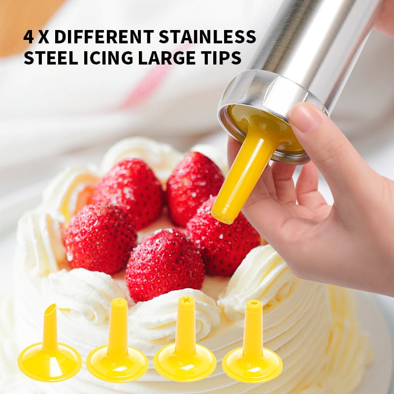 Cookie Press Kit | 20 Stainless Steel Discs & 4 Nozzles | Adjustable Size & Easy Clean | BakeJoy™