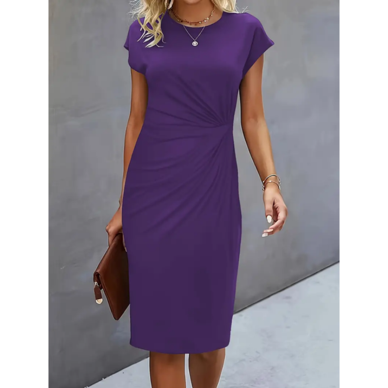 Women's Short Sleeve Formal Dress | Midi