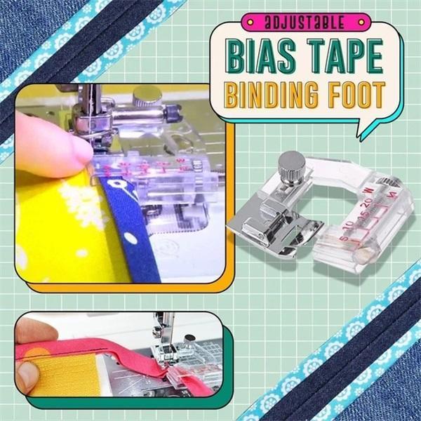 Adjustable Bias Tape Binding Foot | Sewing Machine Presser Foot | Transparent Guide | 0.5–2cm