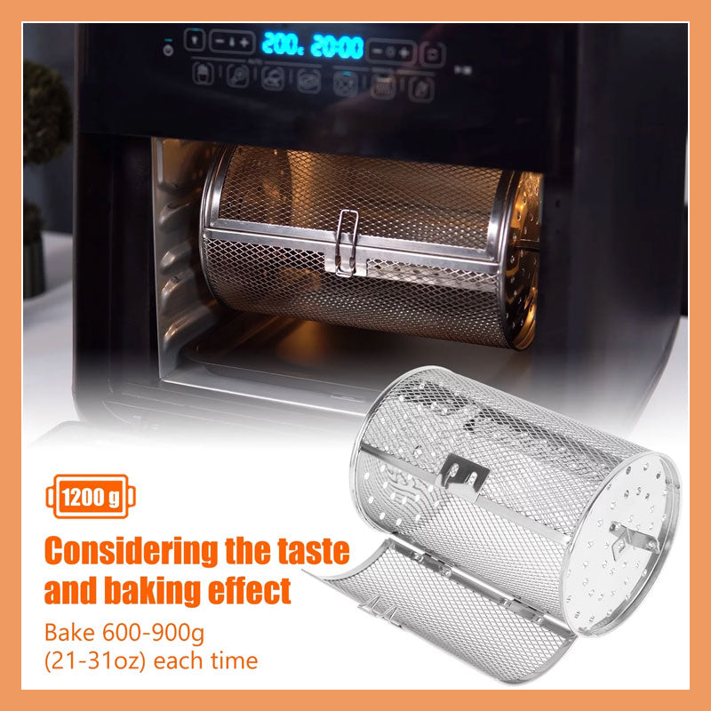 Rotating Baking Cage | 360° Air Fryer Basket | Stainless Steel | Multi-Food Compatible