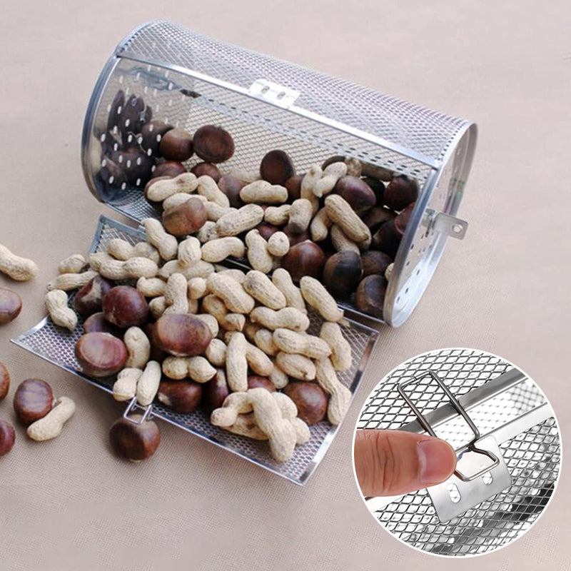 Stainless Steel Rotating Grill Basket | 360° Heat Distribution | Air Fryer Compatible