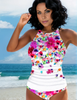 Elegant sleeveless swimwear with floral print