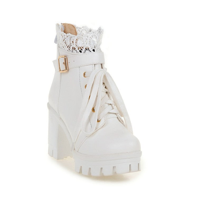 Cozenia™ | Fashionable lace-up ankle boots with sturdy heel