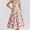 Juliette - Midi Dress with Floral Corset for Women