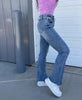 Women’s Bootcut Jeans | High-Rise Stretch Denim | Flattering Slim Fit | Frayed Hem