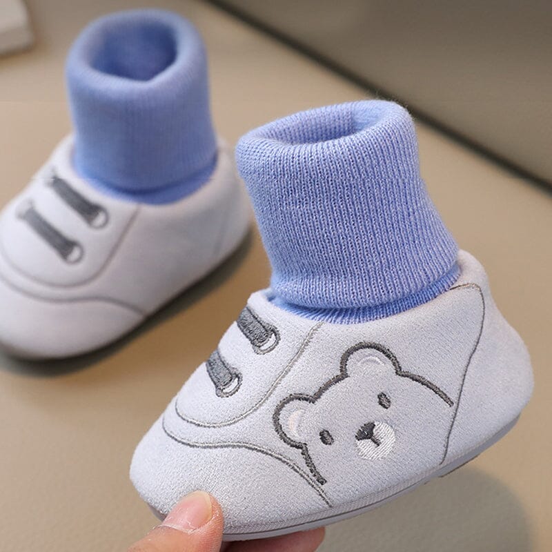 Baby Winter Booties | Soft Knitted Cotton Shoes | Anti-Slip & Warm Plush Lining | FluffyToes™