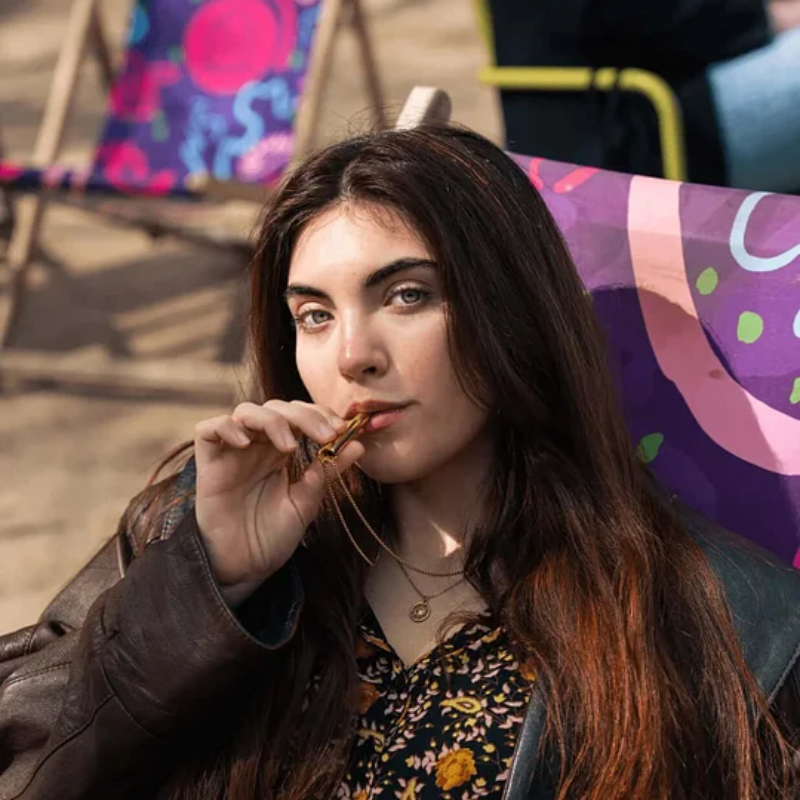 Breathing Exercise Necklace | Stainless Steel | Smoking & Vaping Alternative for Anxiety Relief