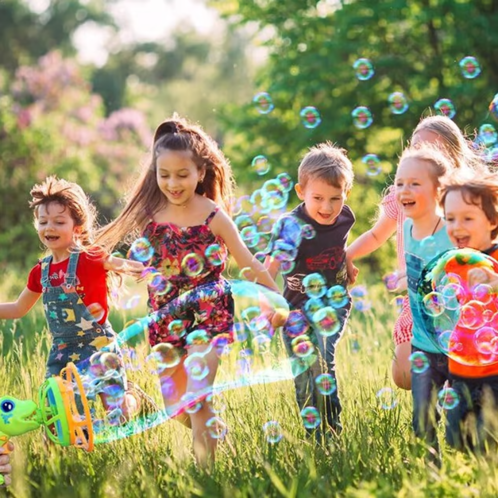 Kids Dinosaur Bubble Blaster | Portable Bubble Machine | 1000+ Bubbles/Min
