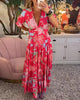 Popular maxi dress with short sleeves and print