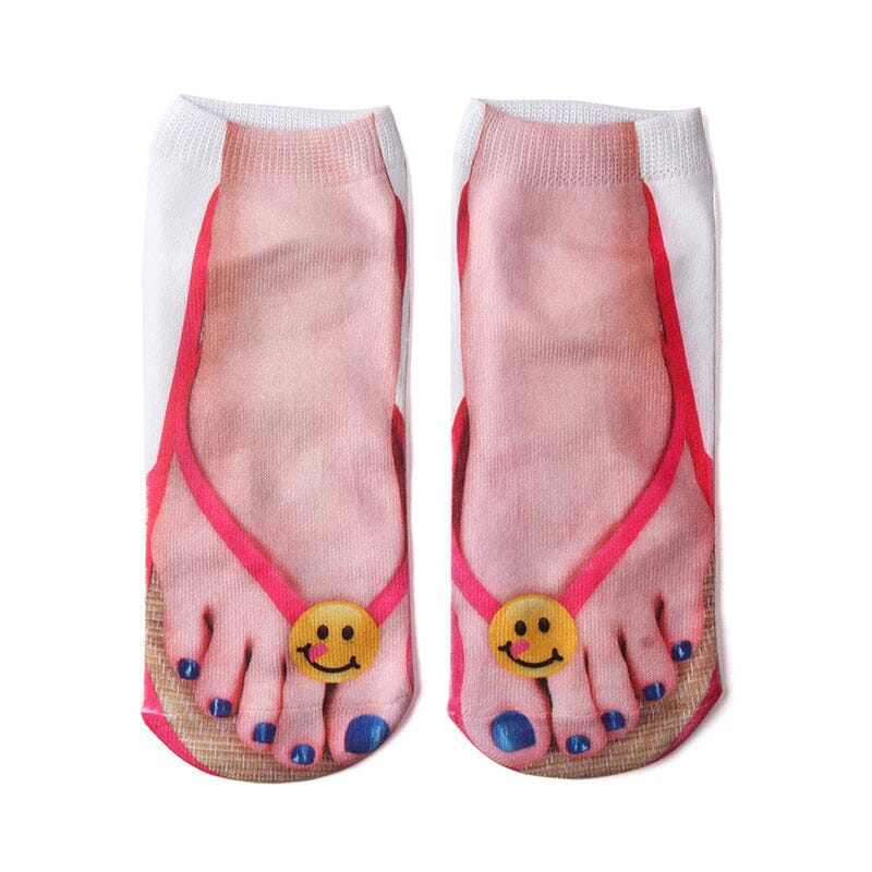 Women’s Crew Socks | Manicure Nail Art Print | Breathable Cotton Blend | Fashion Statement Daily Wear