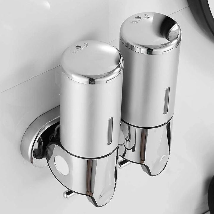 Wall Mounted Soap Dispenser | SudsStation™ Bathroom Organizer | Stainless Steel & ABS | 16.9 fl oz | Set of 1–3