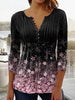 Elegant women's top with long sleeves, button placket, cotton blend