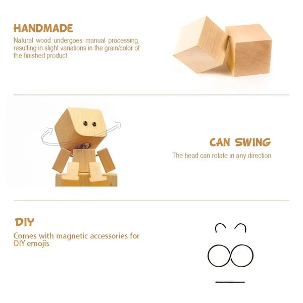 Handmade Wooden Sway Figure | Motion Bobble Ornament | Desk & Car Decoration