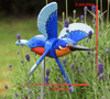 Handmade Garden Windmill | WhimsyMill™ Bird & Animal Design | Wood & Stainless Steel | Outdoor Décor