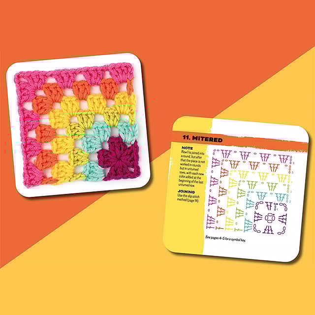 Crochet Pattern Card Deck | 50 Portable Stitch & Color Design Cards + Guide Booklet