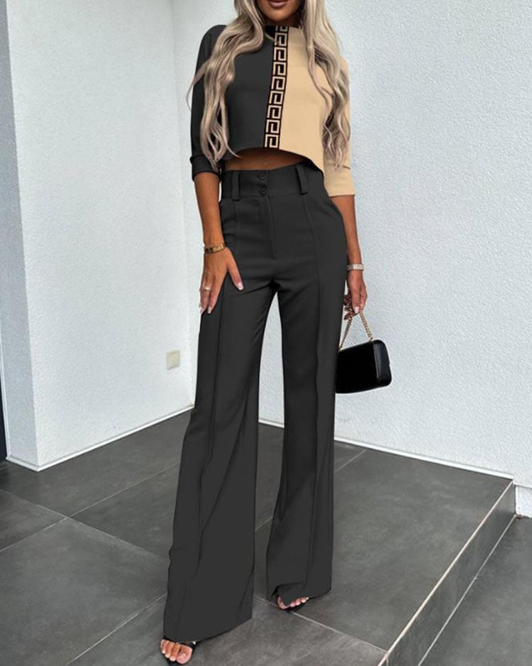 Women’s Two-Piece Suit Set | Tailored Jacket & High-Waist Pants | Elegant & Versatile