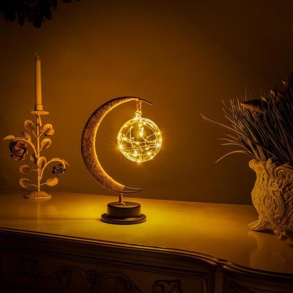 Crescent Moon LED Lamp | Handcrafted Metal Base | Soft Adjustable Glow