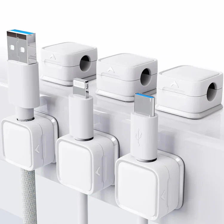 Magnetic Cable Organizer | Desktop Cord Management Hub | Adhesive & Residue-Free