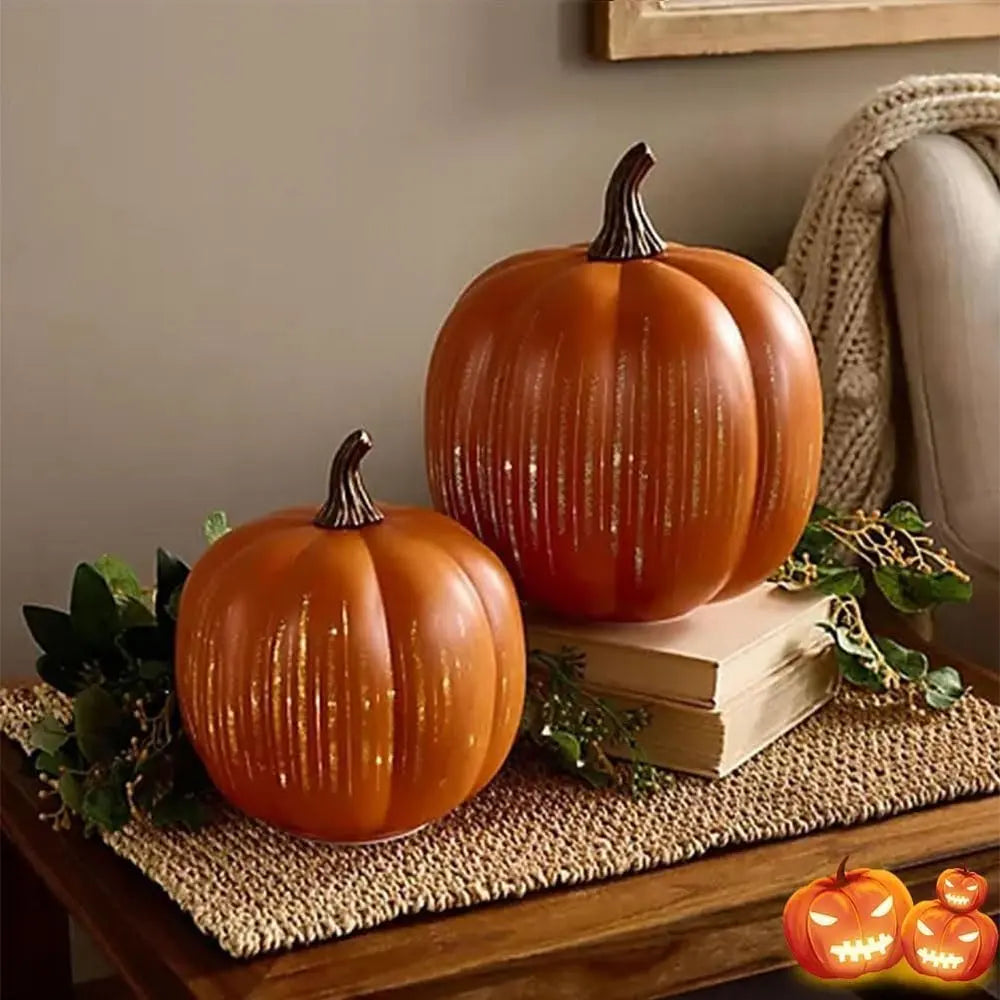 Autumn Pumpkin LED Light | Star Design | 6-Hour Timer | Warm Cozy Glow