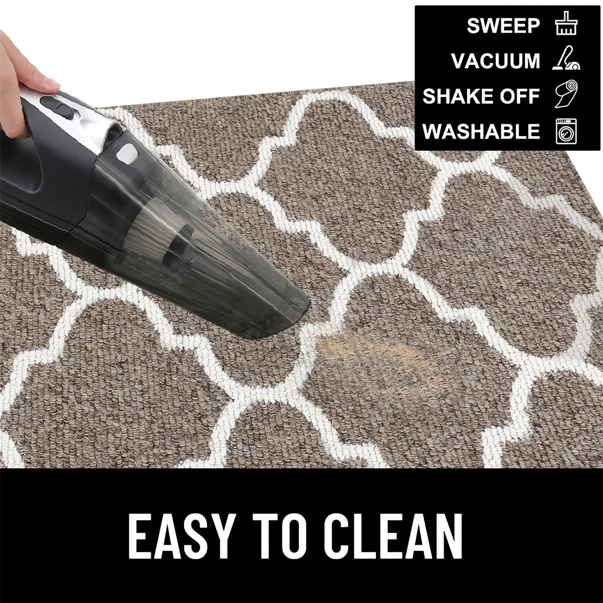 Absorbent Non-Slip Indoor Doormat - Low-Profile Dirt-Resistant Entryway Mat