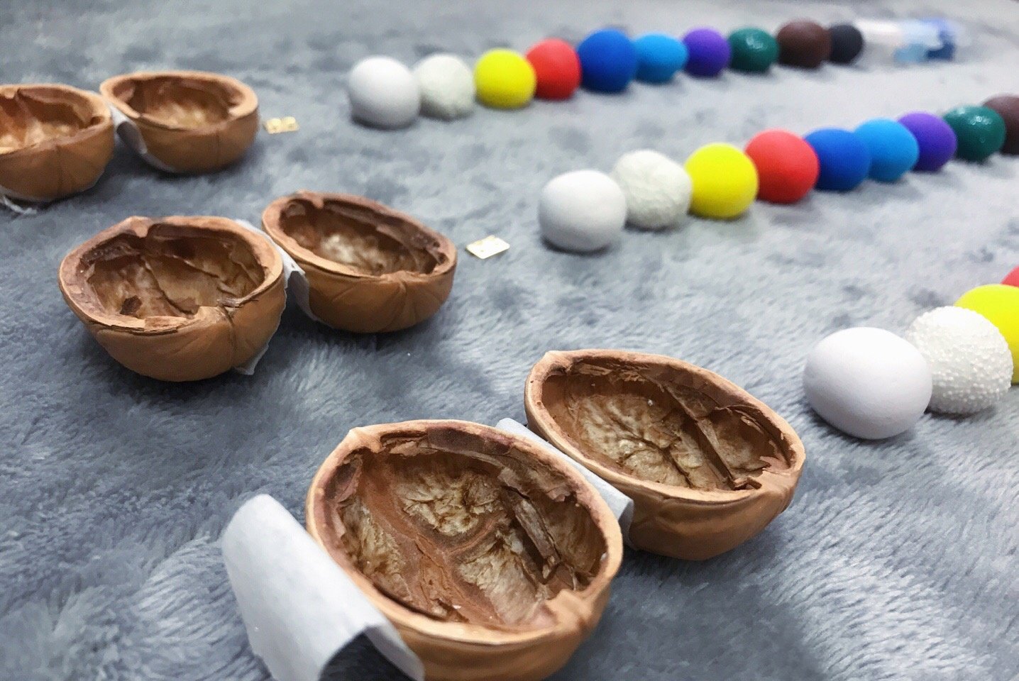 Miniature Walnut House Ornament | Handmade Gift | Clay & Wood Details with Light-Up Design