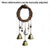 Witch Bell Hanging Decor | Boho Rustic Design | Rattan & Metal | 11.8 in