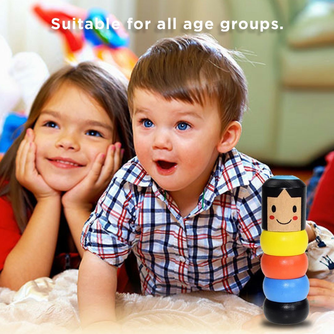 Magic Wooden Man Toy | Unbreakable Trick Figure | Classic Educational Play | 10cm