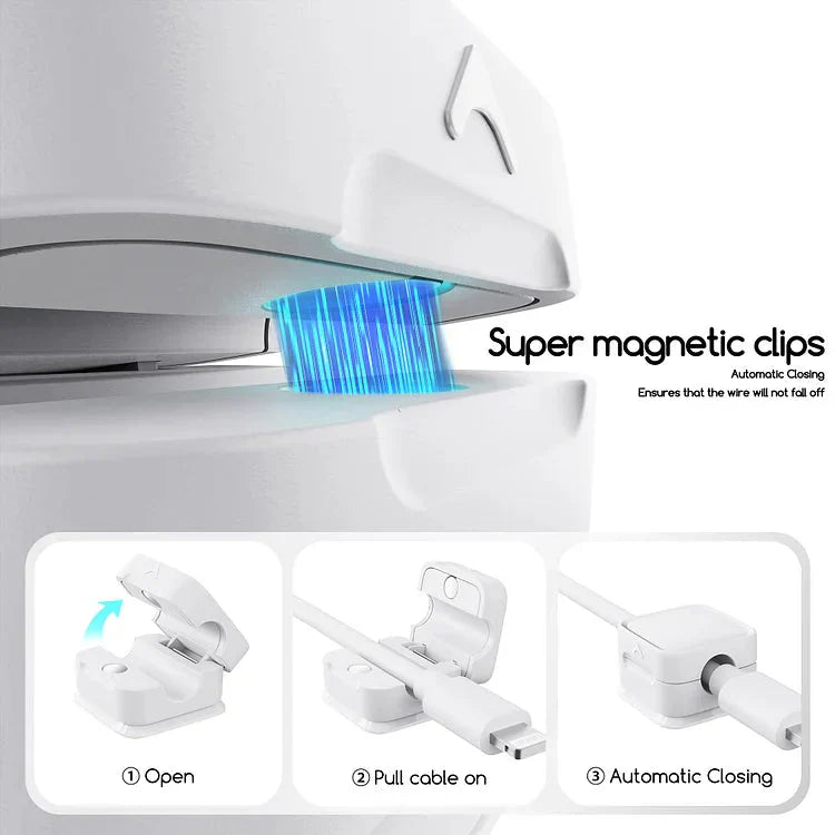 Magnetic Cable Organizer | Desktop Cord Management Hub | Adhesive & Residue-Free