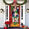 Christmas Door Cover | Santa & Gingerbread Design | Festive Entrance Decoration | Easy Installation | 36×80 in