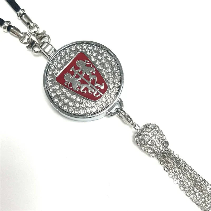 Car Rearview Mirror Pendant | Sparkling Rhinestone Accessory | Zinc Alloy | 100g