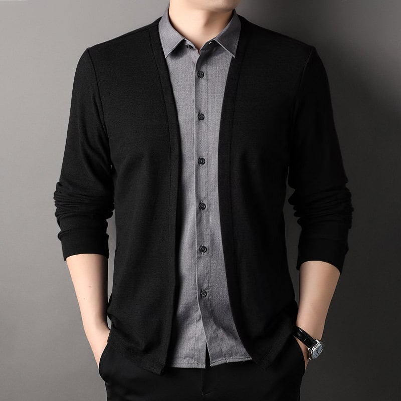 TwinLayer – Smart Collar Knit Cardigan
