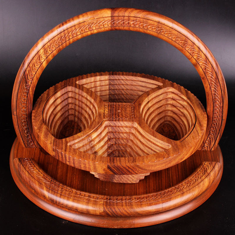 Wooden Fruit Plate | Hand-Carved Serving Tray | Rustic Artisan Design | Sustainable Wood