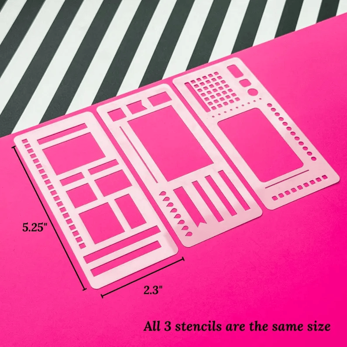 Journal Stencil Set | Reusable Mylar Templates | Bullet Planner & Scrapbook Accessories