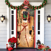 Christmas Door Cover | Santa & Gingerbread Design | Festive Entrance Decoration | Easy Installation | 36×80 in