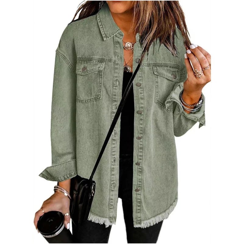 Women’s Denim Jacket | Raw Edge Ripped | Street Style | Everyday Trendy Look
