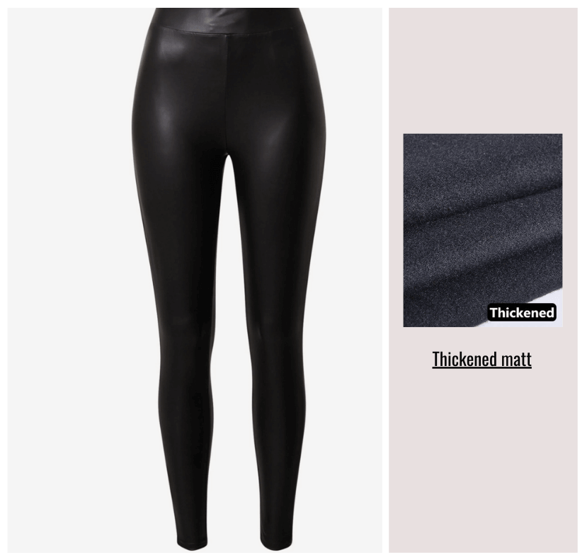 Women’s Faux Leather Leggings | High-Waist Sculpting Fit | Breathable Stretch Fabric