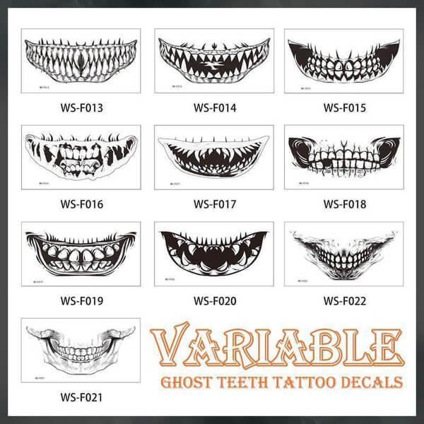 Halloween Temporary Tattoos | Day of the Dead & Horror Costume Stickers | Waterproof, Long-Lasting