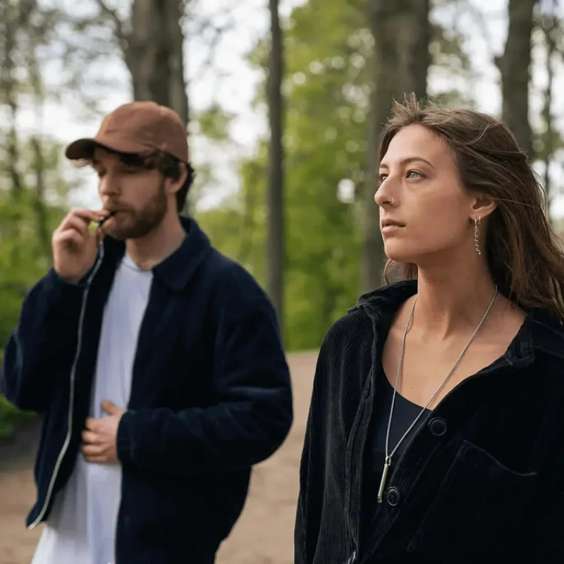 Breathing Exercise Necklace | Stainless Steel | Smoking & Vaping Alternative for Anxiety Relief