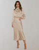 Long Sleeve Satin Dress