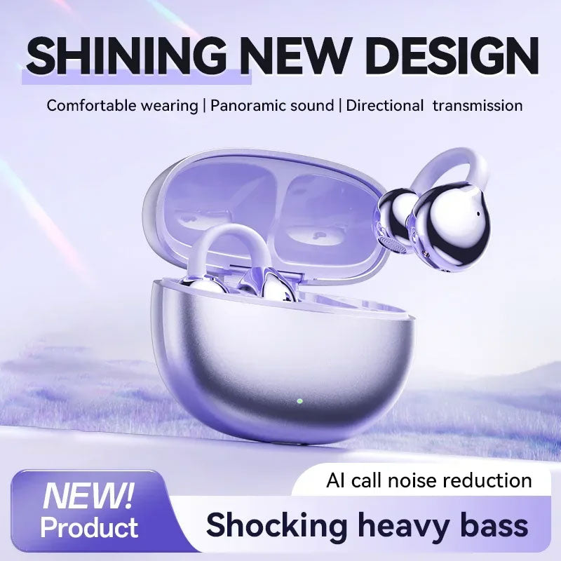 Wireless Ear Clip Headphones | Open-Ear Bluetooth 5.4 | HiFi Sound & Dual Device Pairing