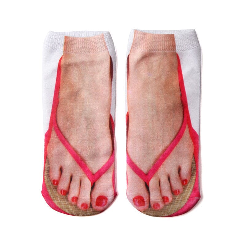 Women’s Crew Socks | Manicure Nail Art Print | Breathable Cotton Blend | Fashion Statement Daily Wear