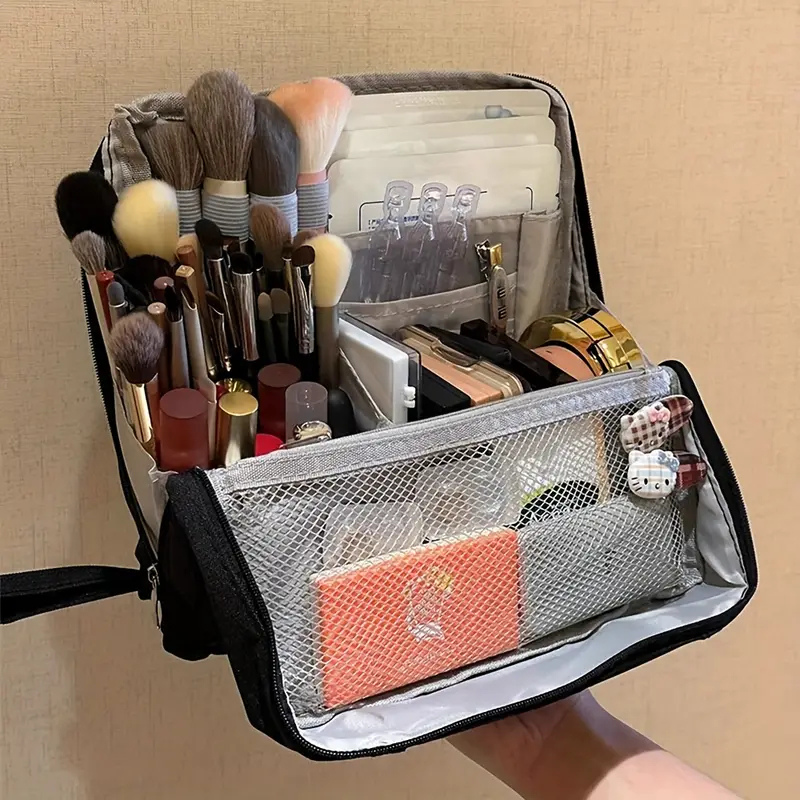 Makeup Organizer Bag | Travel Cosmetic Case with Compartments | Waterproof & Structured Design