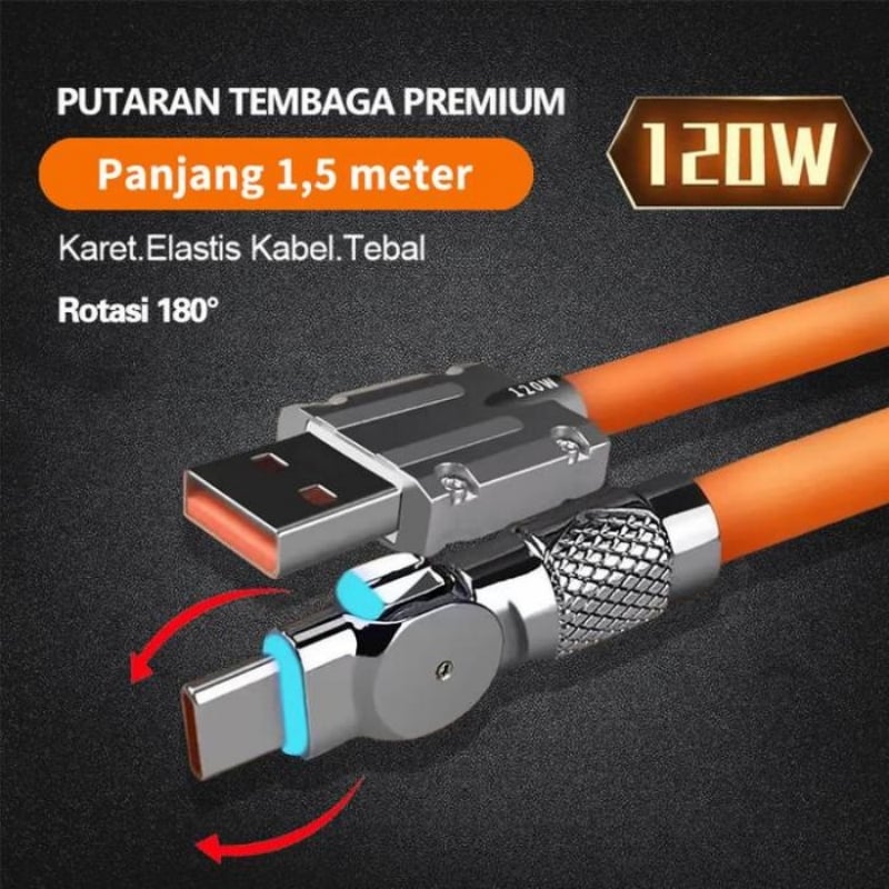 Magnetic Charging Cable | 540° Rotating Connector | Fast Charge with LED Glow
