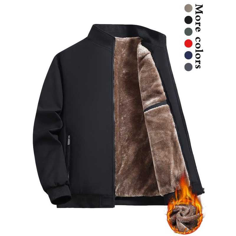 Men’s Thermal Zip-Up Jacket | Tailored Fit | Warm Insulated Lining | Wind-Resistant | Stand Collar | M–3XL