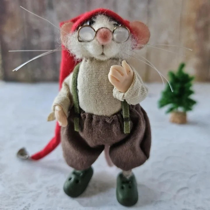 Handmade Felted Mouse Decoration | Eco-Friendly Wool | Holiday Ornament & Gift