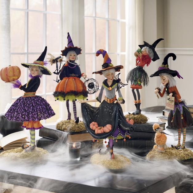 Halloween Witch Figurine | Handcrafted Resin with Realistic Hair | Collectible Tabletop Decoration | 18 in