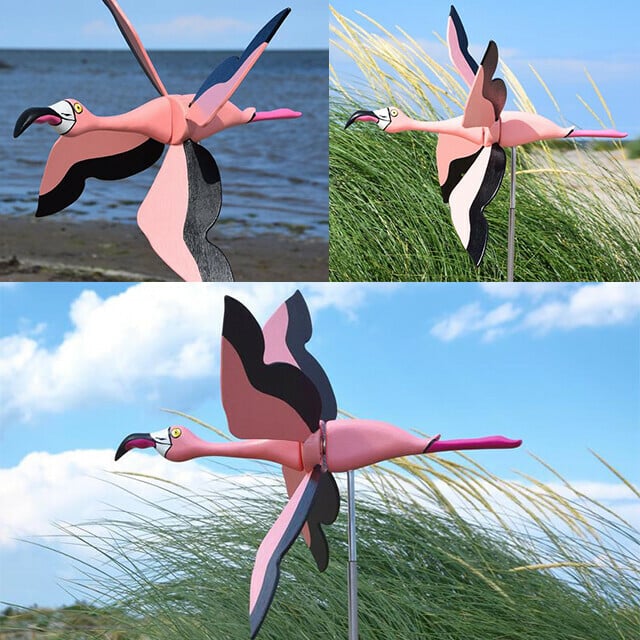 Handmade Garden Windmill | WhimsyMill™ Bird & Animal Design | Wood & Stainless Steel | Outdoor Décor