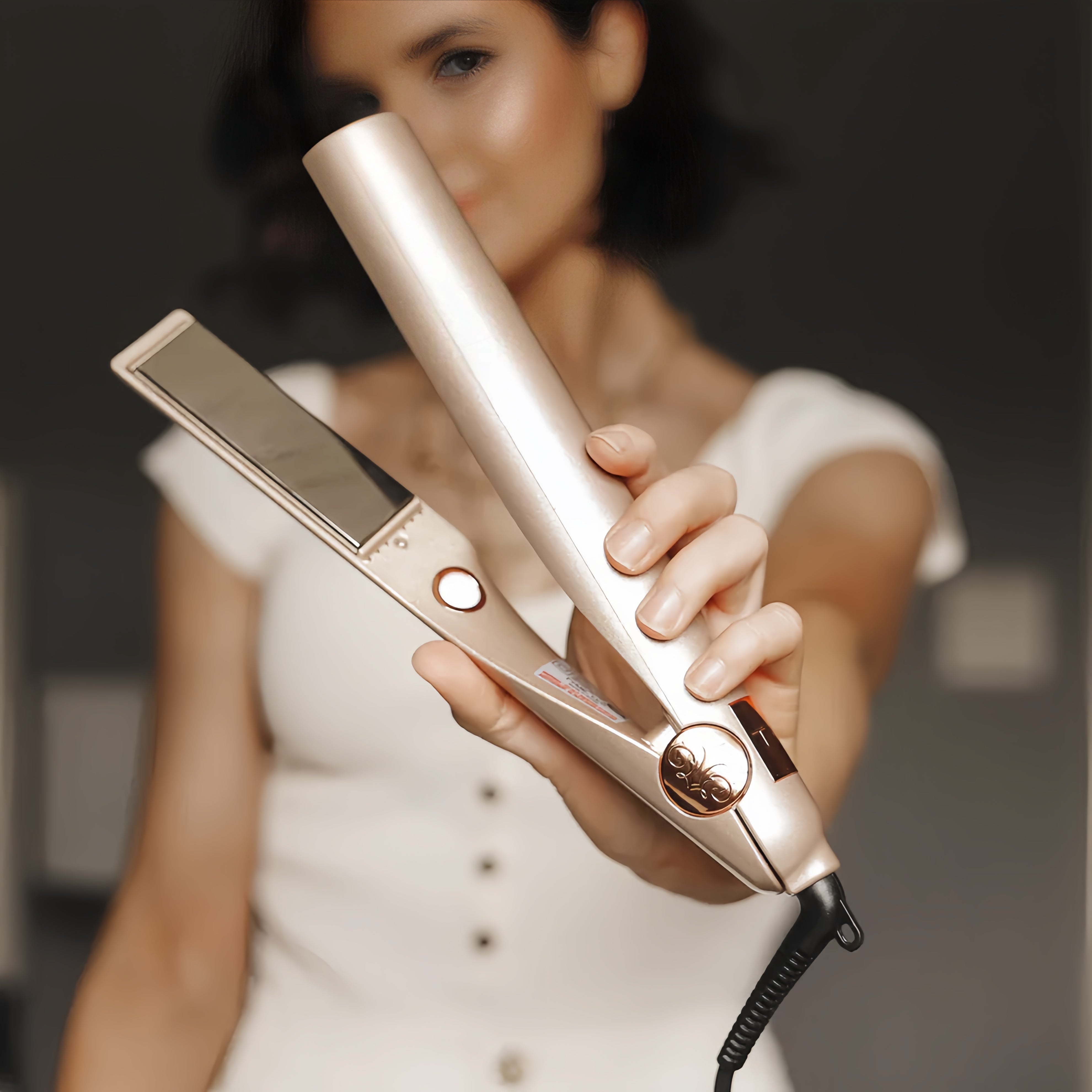 2-in-1 Hair Straightener & Curler | Adjustable Temperature | Ceramic Coating | Salon-Quality Results