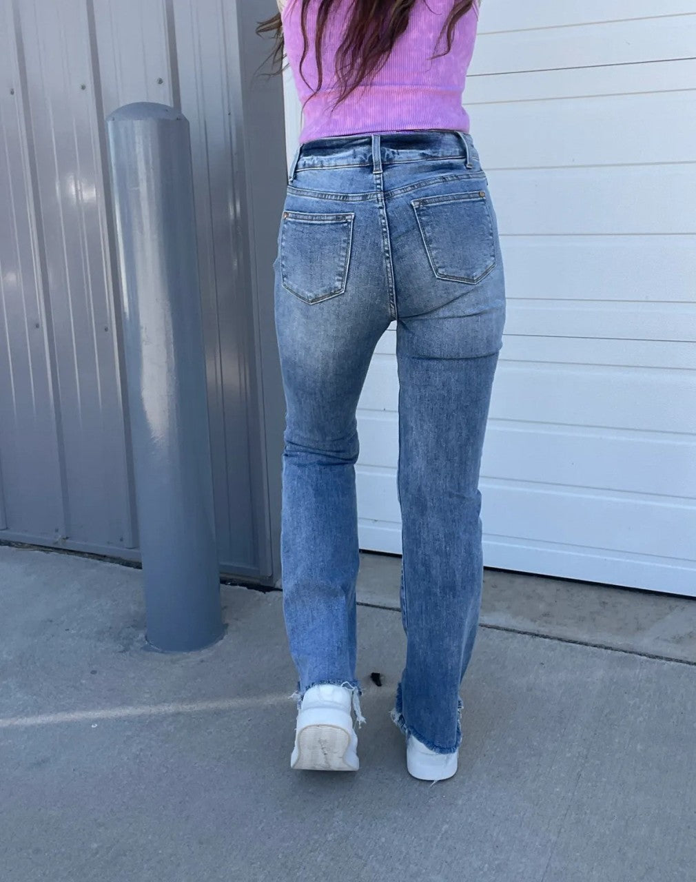 Women’s Bootcut Jeans | High-Rise Stretch Denim | Flattering Slim Fit | Frayed Hem