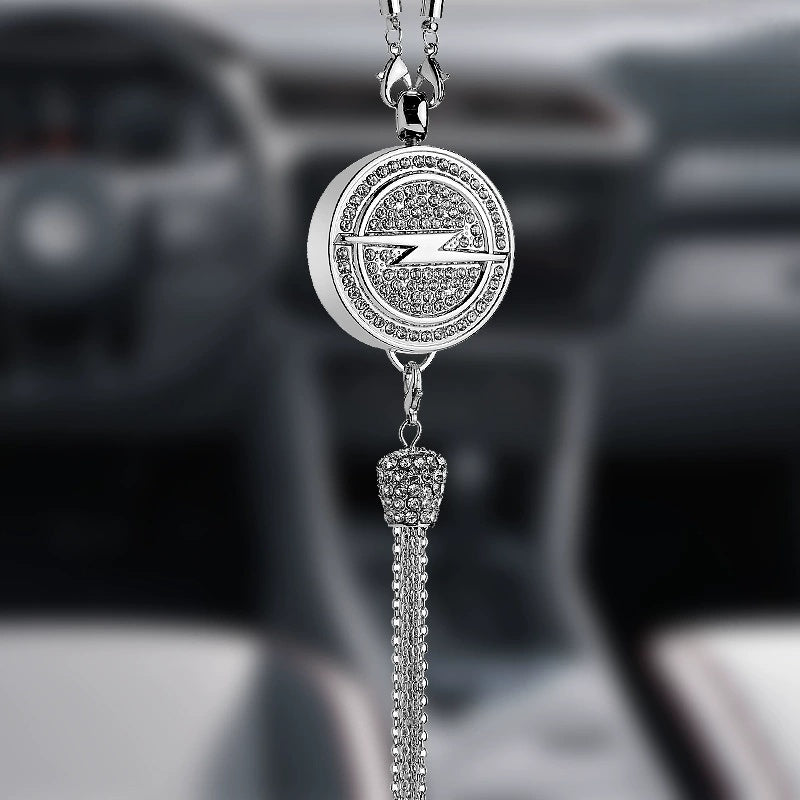 Car Rearview Mirror Pendant | Sparkling Rhinestone Accessory | Zinc Alloy | 100g